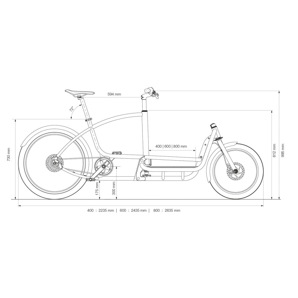 Vélo cargo biporteur DOUZE CYCLES V2 Classic 2020