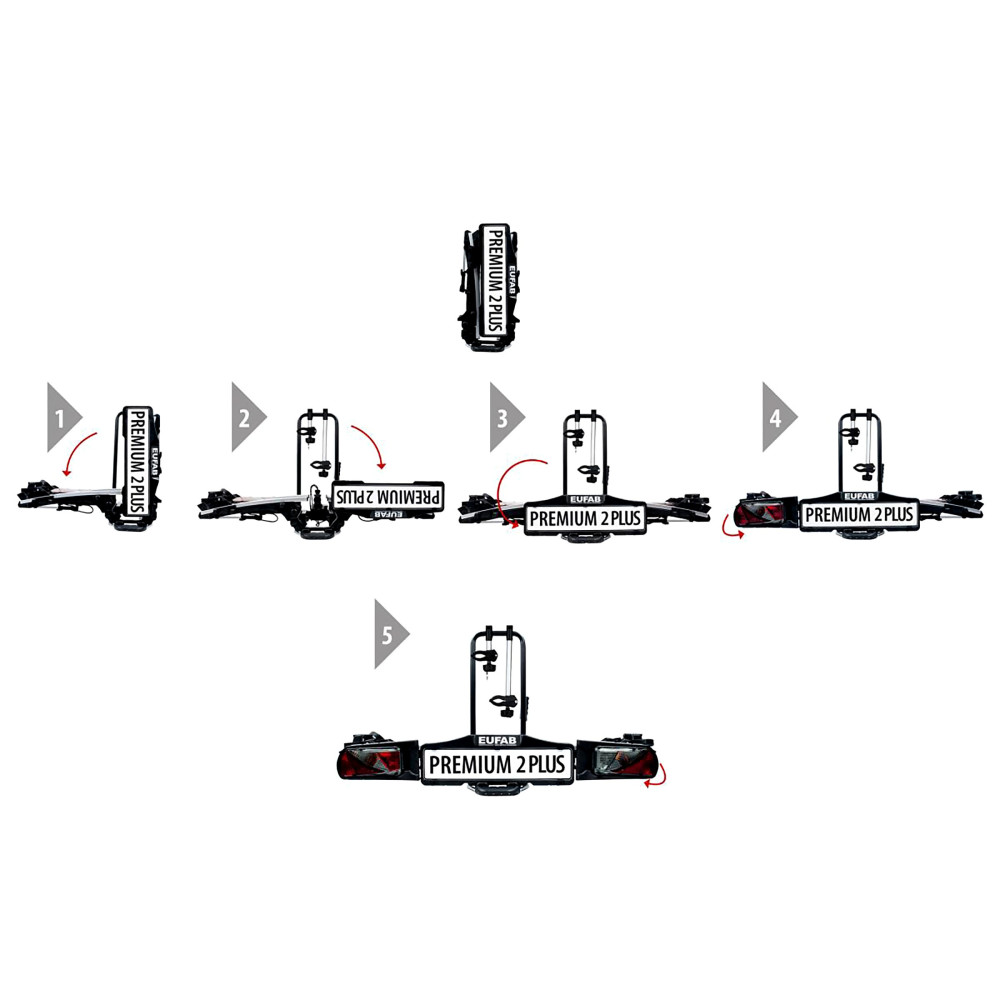 Porte-vélo électrique pliable EUFAB PREMIUM 2 Plus