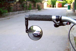 Rétroviseur De Vélo Miroir Bicyclette Sur Le Guidon Sécurité Du Cycliste