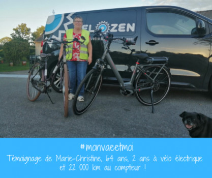 #monvaeetmoi ••• Témoignage de Marie-Christine, 64 ans, 2 ans à vélo électrique et 22 000 km au compteur ! 