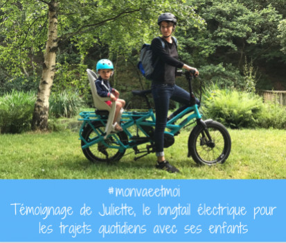 #monvaeetmoi ••• Témoignage de Juliette, le longtail électrique pour les trajets quotidiens avec ses enfants